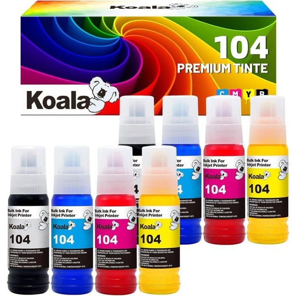 104 102 Tinte Kompatibel Med 104/102 Bläckpatroner För Epson Et-2710 Och Et-2711 Et-2715 Et-2720 Et-2726 Et-2700 Och Et-2750 Och