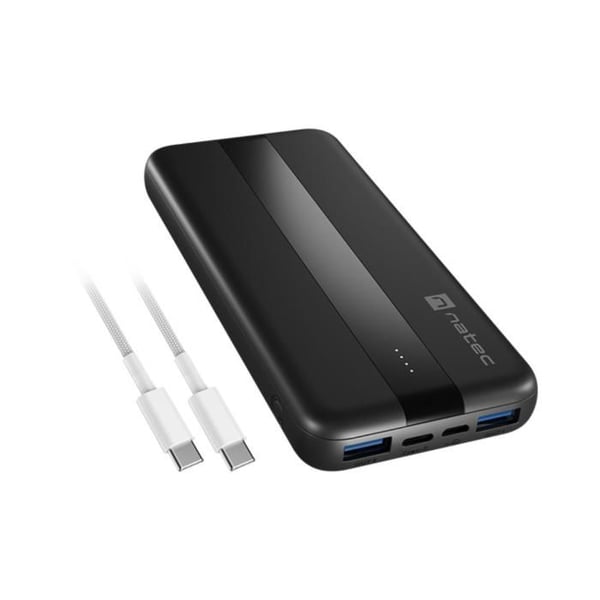 Ekstern batteri 10000 mAh - Natec Trevi Slim Q V2 - USB-C PD