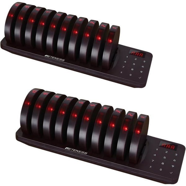 Retekess TD162 Trådlöst Kallsystem, Restaurang Bipeur, 500M, 3 Anropslägen, Batteri 300mAh, för Hotell, Camping(20 pagers)