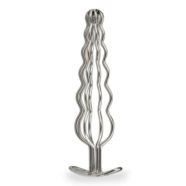 Analplugg med metalldelar i curl - Silver