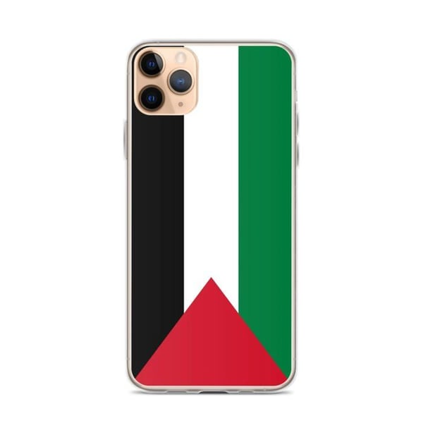 Telefonfodral – Palestinas flagga – Kompatibel med iPhone 11 Pro Max – Flexibelt fodral – Slitstarkt och stötsäkert – Pixelforma