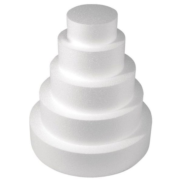 Rayher - Tårta av polystyren Ø 30 x 10 cm Hög 35 cm 5 p