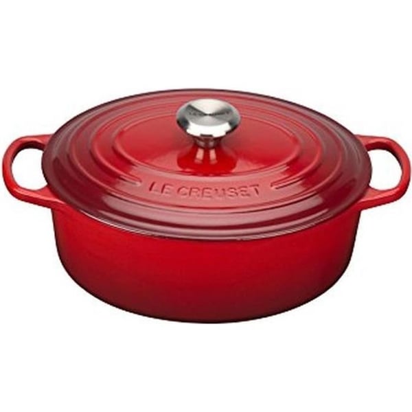 Oval Gryta - LE CREUSET - 21178400602430 - Emajerad Gjutjärn - Körsbär - 40x40x37 cm