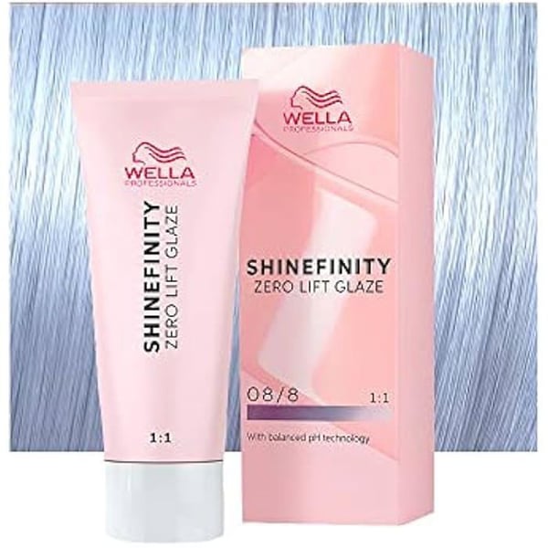 Färgningskräm demi-permanent - Wella - Shinefinity Blue Pearl 08/8 - Ljus Perlemorblond - 60ml - Liquid