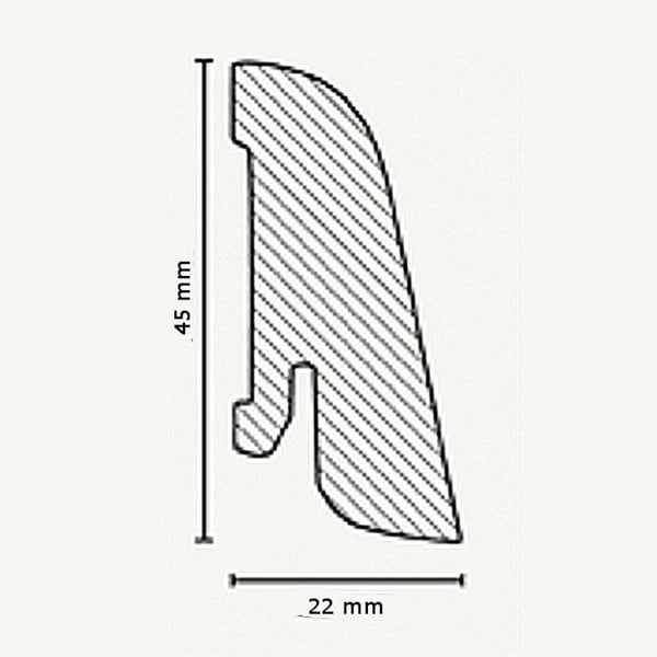 PROVISTON Fanerad träsockel 22 x 45 x 2500 mm bok 12,5 meter | 5 stycken