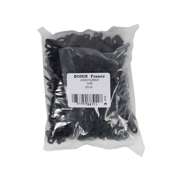 AGRAFES FOURREUR NOIRES BT 100
