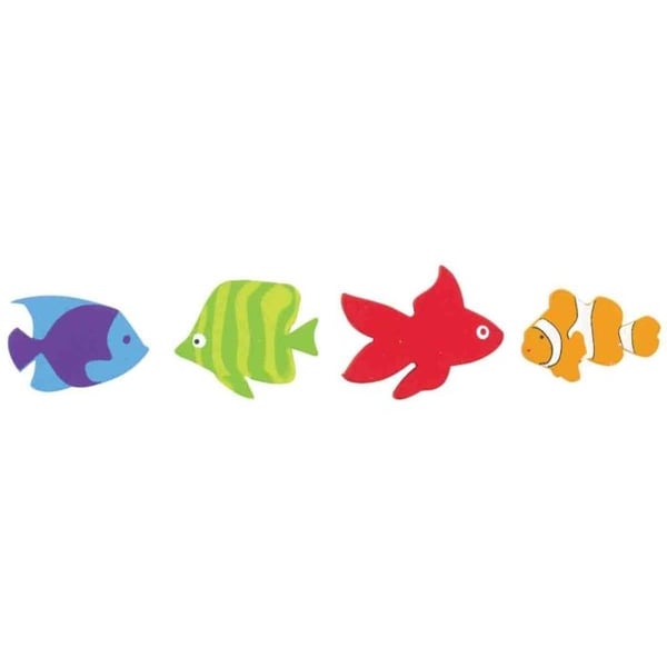 Trädekorationer - MEGACREA DIY - Fiskar - Pack med 8 - Dimensioner 2,5-4,5 cm - Blandade färger