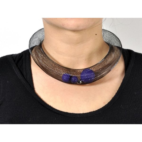 Elena Valenti - Halsband Ciambella Grande - Nät och lila polymer
