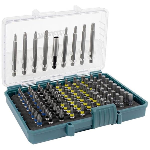 Makita P-81050 Set med 99 stycken bitar Pozidriv-skruvar, Phillips-korsskruvar, insexnycklar (TX), insexnycklar