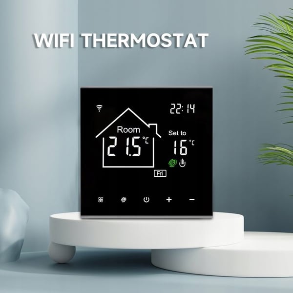 Termostat WiFi LCD - ARHATREYA - 16A - Svart - Röstkontroll - Programmerbar