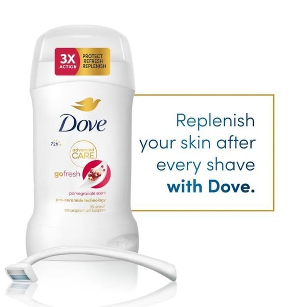 Dove Women Go Fresh Deodorant Stick antiperspirant med 72 timmars skydd 50 ml, paket med 3