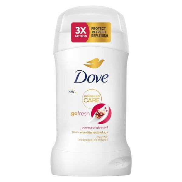 Dove Women Go Fresh Deodorant Stick antiperspirant med 72 timmars skydd 50 ml, paket med 3
