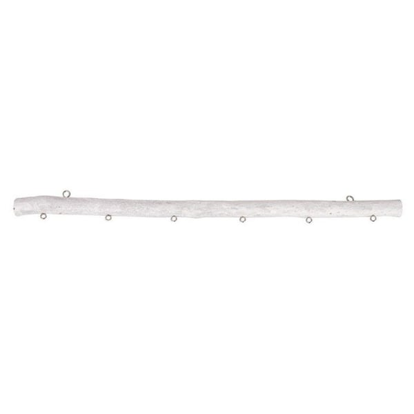 Trägren, med hängande öglor, ø1,5cm, 40cm, vit borstad