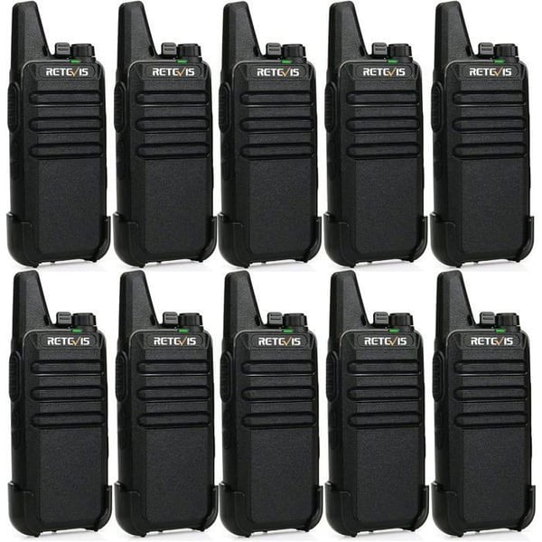 Retevis RT622 Talkie Walkie Mini Professionell, PMR446, VOX Squelch, Laddningsbar Lång Räckvidd för Skolan, Restauranger (10 Pack)