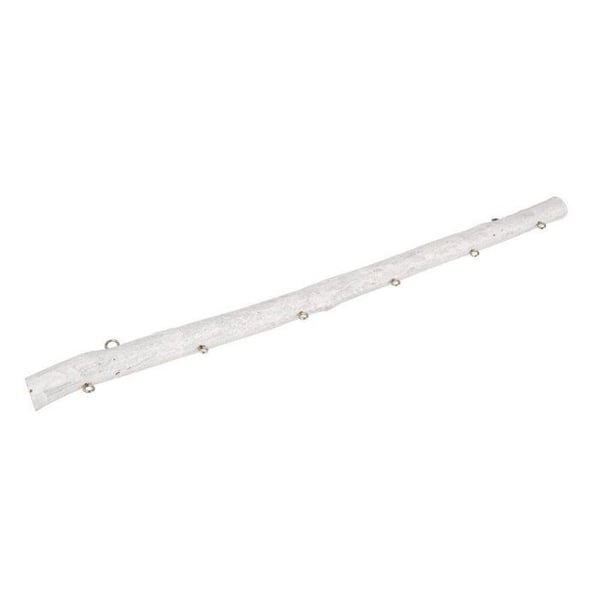 Trägren, med hängande öglor, ø1,5cm, 40cm, vit borstad