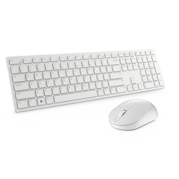 Tastatur og mus - DELL - KM5221W-WH - Trådløs RF - QZERTY US International - Hvid