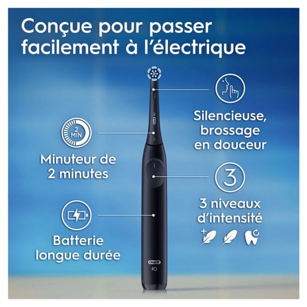 Elektrisk tandbørste - ORAL-B - iO2 - Sort - 3 børstemoduser - 2 minutters timer
