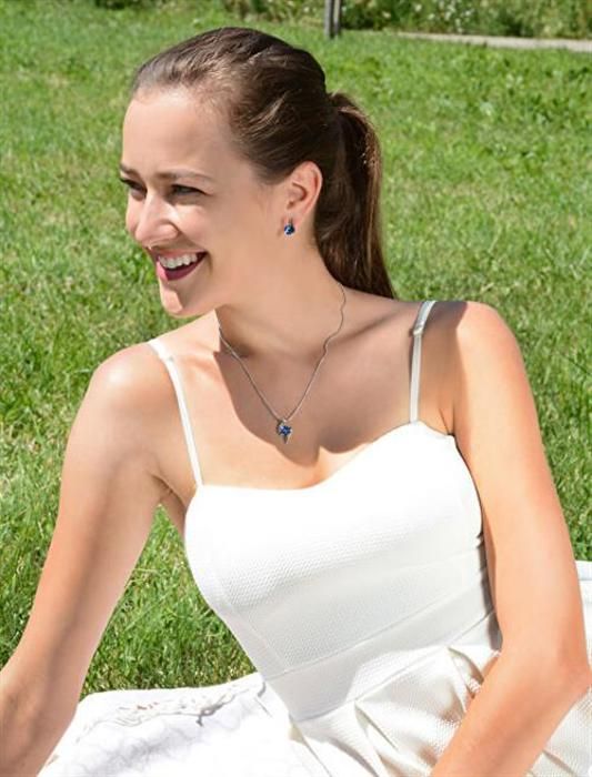 Smyckesset - LEVIEN - Chaton Wave - Capri Blue - Metall - Slipade kristaller