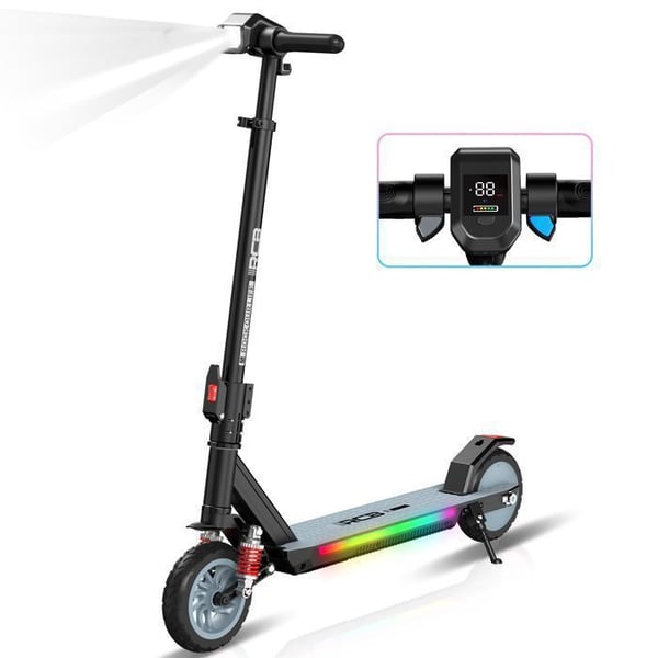 RCB R12 MAX Sähköscooter Musta – 220W – 3 Nopeutta – 7” – Värilliset LED-valot – Digitaalinen näyttö – 15KM – Paras lahja