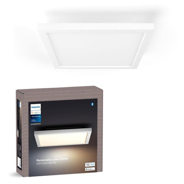 Stemnings LED-panel - Philips Hue - 30x30 cm - 3750 lumen - Hvid - Fjernbetjening inkluderet