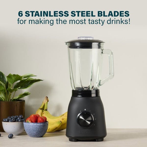 Princess 212092 Blender i svart stål 1000 - fyra hastighetsinställningar - 1.5 L