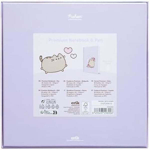 Anteckningsblock A5 - GRUPO ERIK - Pusheen - 192 Sidor - Penna Ingår - Hårda Omslag