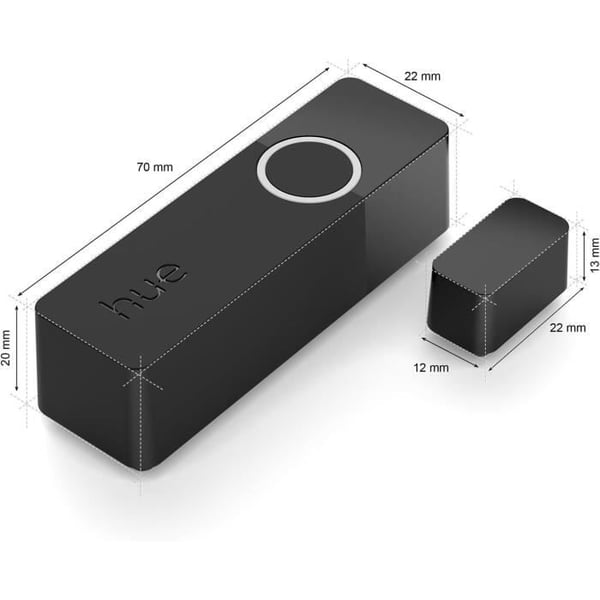 Kontaktsensor - Philips Hue - Säker - För dörr eller fönster - Lätt installation - Kontrollera från Hue-appen - Svart