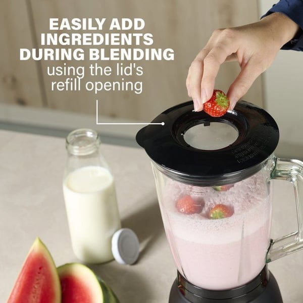 Princess 212092 Blender i svart stål 1000 - fyra hastighetsinställningar - 1.5 L