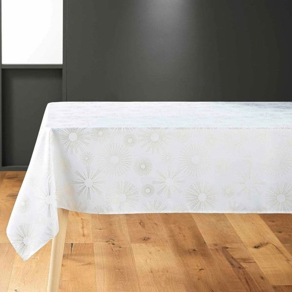 Metalliserad Duk "Pampille" 150x240cm Vit & Guld