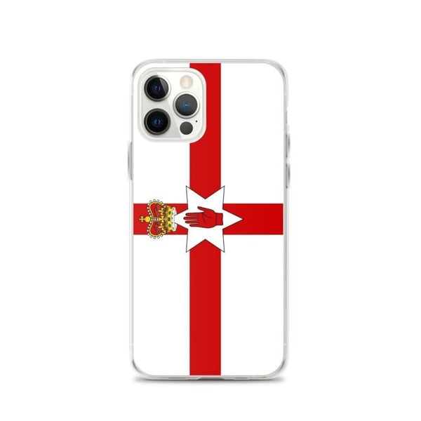 Mobilskal – Nordirlands Flagga – Kompatibel med iPhone 12 Pro – Mjuk Fodral – Slitstark och Stötresistent – Pixelforma