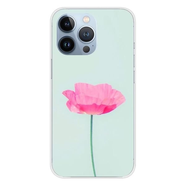 Tryckt silikonfodral som är kompatibelt med iPhone 13 Pro Rose Flower