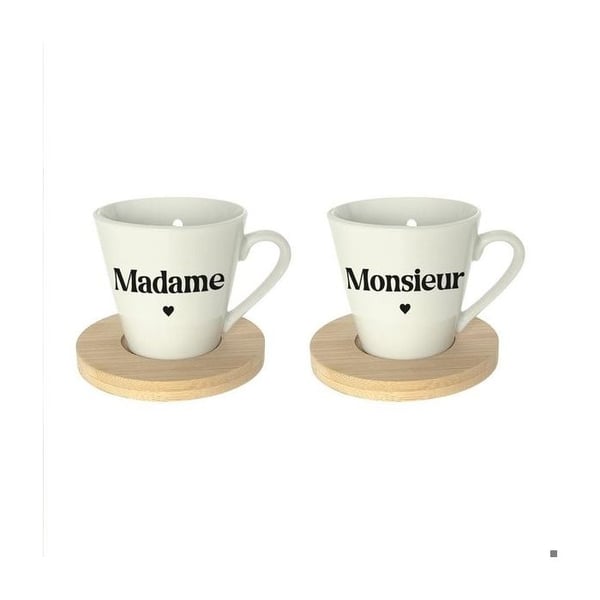 Coffret Kaffemugg Monsieur Madame i Keramik