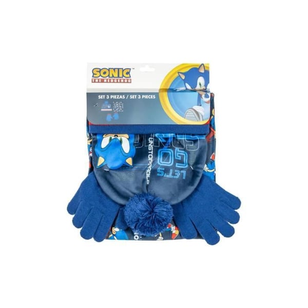 Vintertilbehørssæt - CERDA - Sonic - Hue med pompon - Snood - Matchende handsker