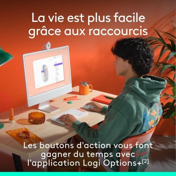 Mus - Trådlös - Logitech - Pop Mouse - Off-white