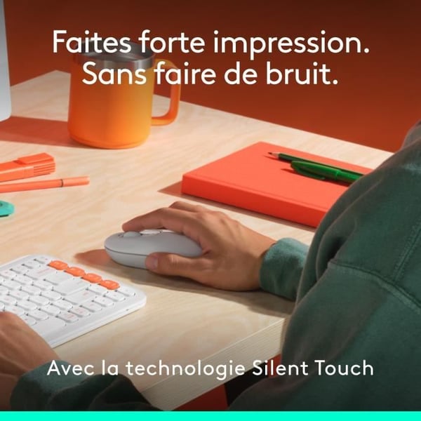 Mus - Trådlös - Logitech - Pop Mouse - Off-white