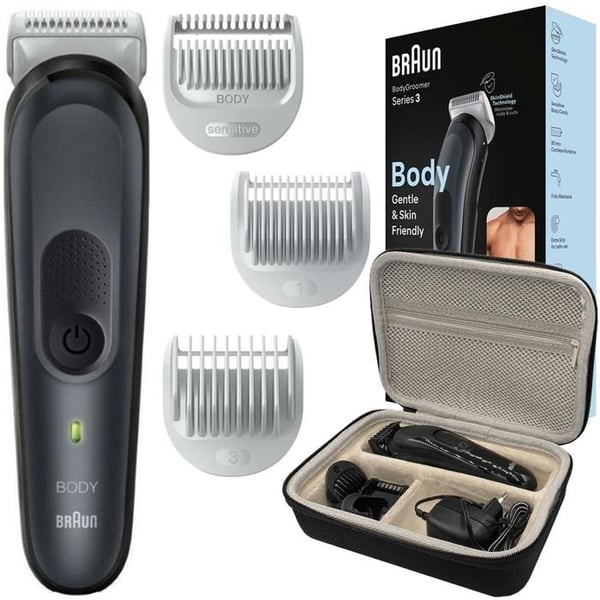 Rakhyvel kropp man - Braun - BG3340 - SkinShield - Vattentät - Trimmer med transportväska