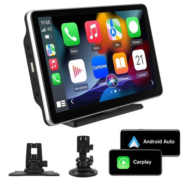 AWESAFE GPS Bil Carplay Trådlös 9'' IPS Skärm silver Carplay Android Auto Bluetooth