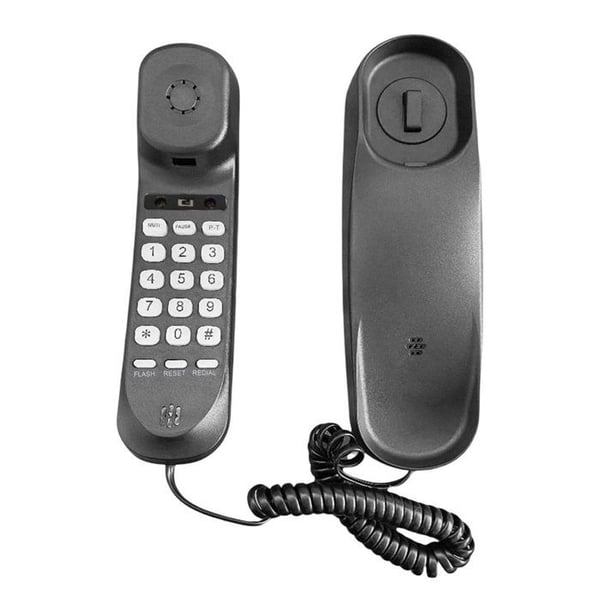 Fast telefon med tyst läge / återuppringning / kompatibel P/T kompakt svart
