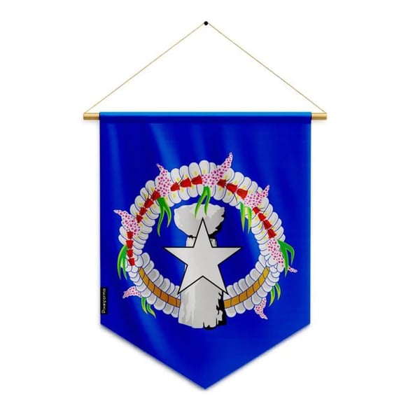 Fanion – Flagga för Nordmarianerna – 30 x 45 cm – Polyester – Att Hänga – Pixelforma