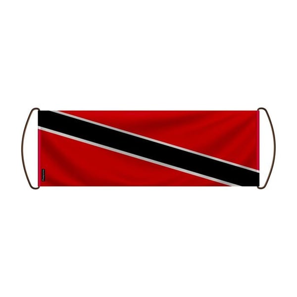 Rullande banderoll – Flagga för Trinidad och Tobago – 24 x 70 cm – Polyester – Handflagga – Pixelforma