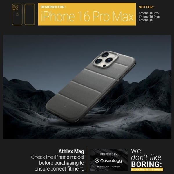 Beskyttelsesskal - Caseology - Athlex Mag - iPhone 16 Pro Max - Kradsikker - Tynd profil