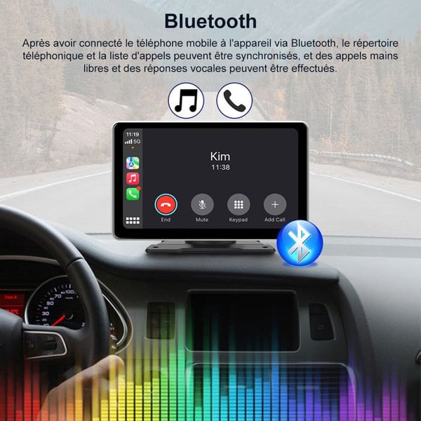 AWESAFE GPS Bil Carplay Trådlös 9'' IPS Skärm silver Carplay Android Auto Bluetooth