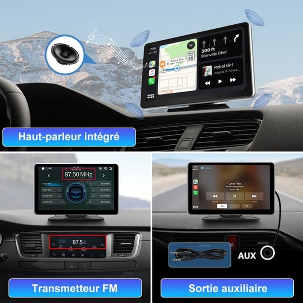 AWESAFE GPS Bil Carplay Trådlös 9'' IPS Skärm silver Carplay Android Auto Bluetooth