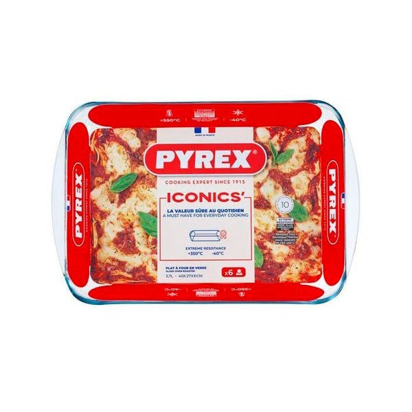 Lasagneform - PYREX - 1450033 - Rektangulär - I borosilikatglas - 40 x 27 cm
