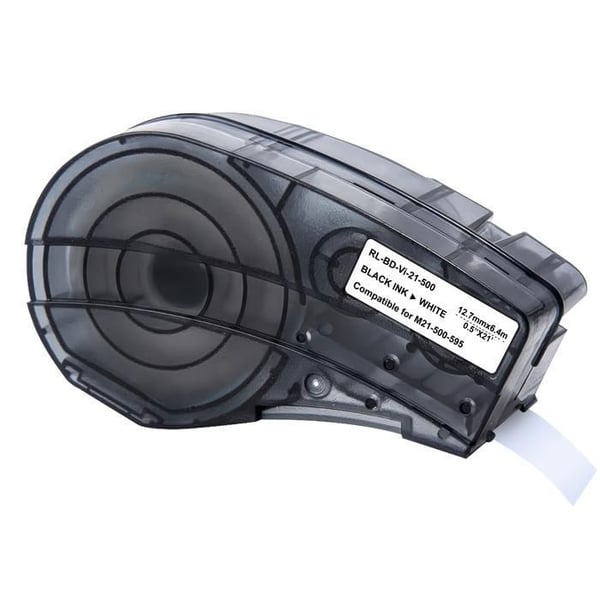 Ruban kompatibel - Phonillico® - M21-500-595 - Vit vinyl - 12,7mm - 6,4m