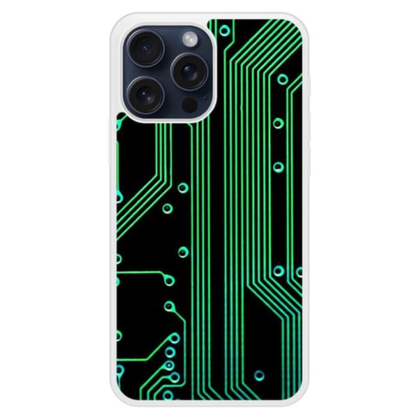 Siliconförstärkt tryckt skal kompatibelt med Apple iPhone 15 Pro Max Geek-kretstextur