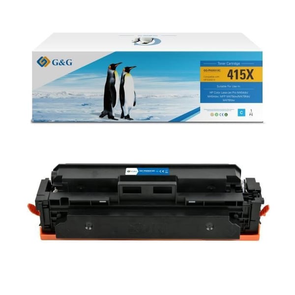 Toner kompatibel - G&G - HP 415A W2031A - Cyan - 7500 sidor - Laser