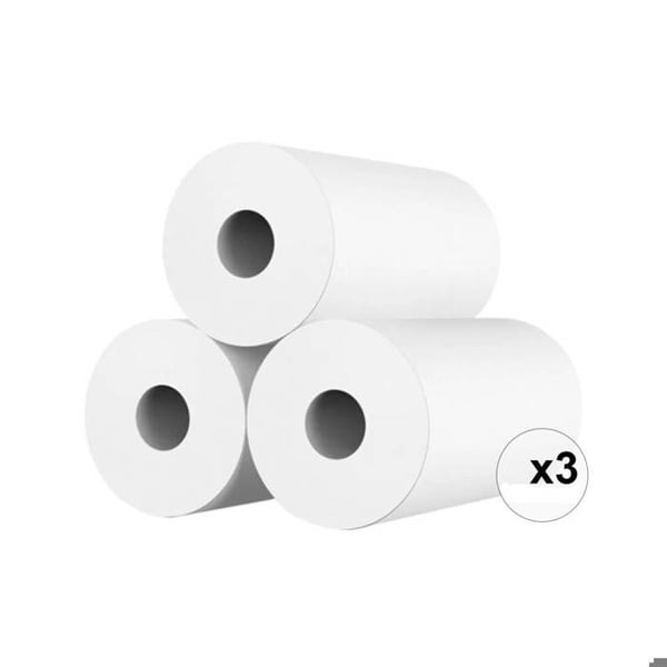 3-pack utskriftsrullar för vit kamera