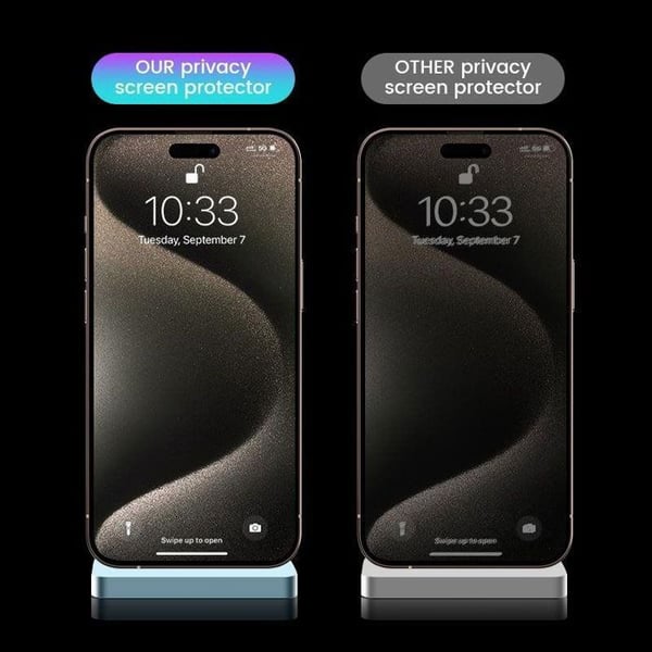 Mobil Oprindelse Privatliv Skærmbeskytter iPhone 15 Pro 2 stk med applikator