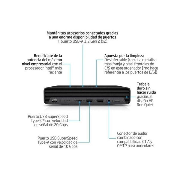 PC Stationär HP Elite Mini 800 G9 i5-14500 16GB 512GB SSD Windows 11 Pro WiFi